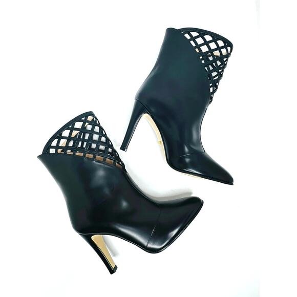 Gucci Damir Black Leather Lattice Cutout Ankle Western Boots Women’s Size EU 37 - Picture 1 of 11